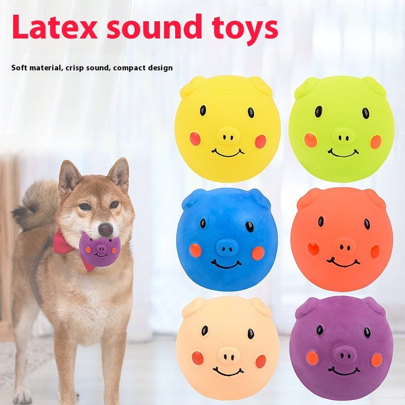 Pet Toy Ball Latex Vocal Pig Header