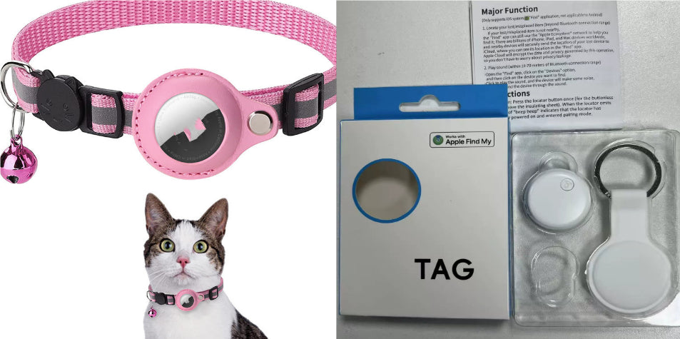 Reflective Collar Waterproof Holder Case For Airtag Air Tag Airtags Protective Cover Cat Dog Kitten Puppy Nylon Collar