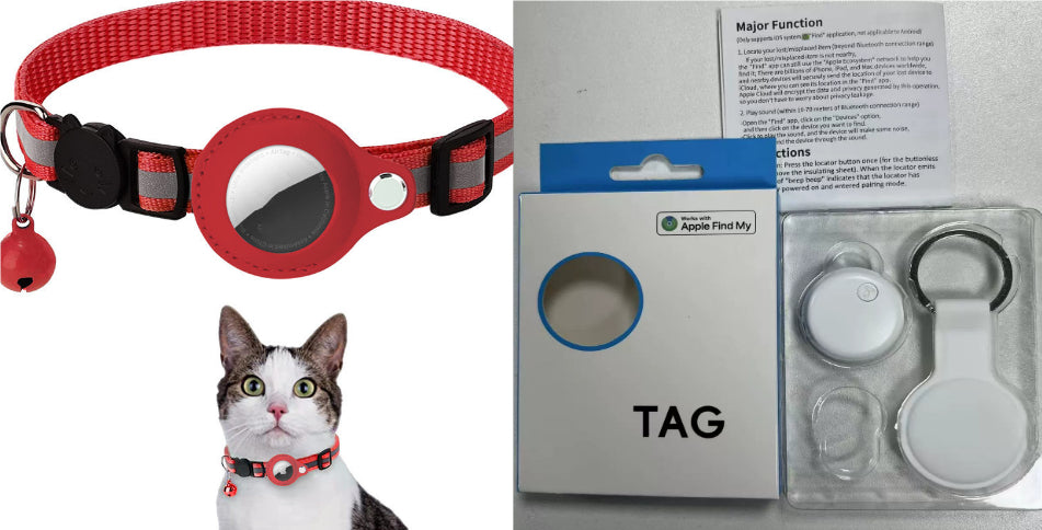 Reflective Collar Waterproof Holder Case For Airtag Air Tag Airtags Protective Cover Cat Dog Kitten Puppy Nylon Collar